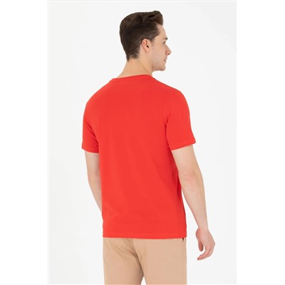 Erkek Kırmızı Bisiklet Yaka Tişört