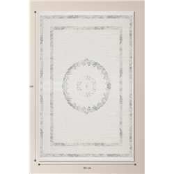 Mons Halı - Beyaz/Gri - 80x150 cm
