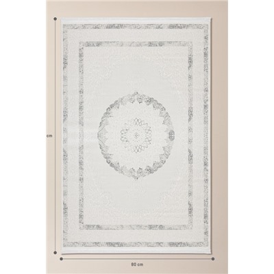 Mons Halı - Beyaz/Gri - 80x150 cm