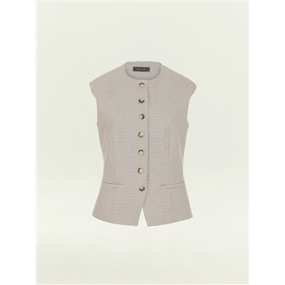 Однобортный жилет с принтом гусиная лапка, GL118/cage