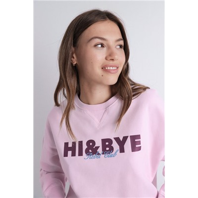 Sudadera felpa lisa rosa