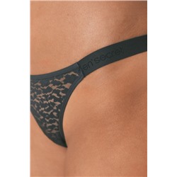 Tanga encaje animal print negro