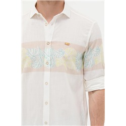 Erkek Krem Uzun Kollu Gömlek