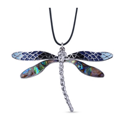 Кулон Стрекоза (гелиотис; покрытие родий) 50-55см, Есть комплект