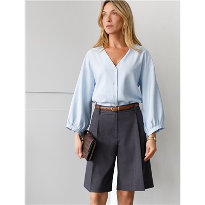 Шорты-бермуды из премиальной костюмной ткани с добавлением лиоцелла