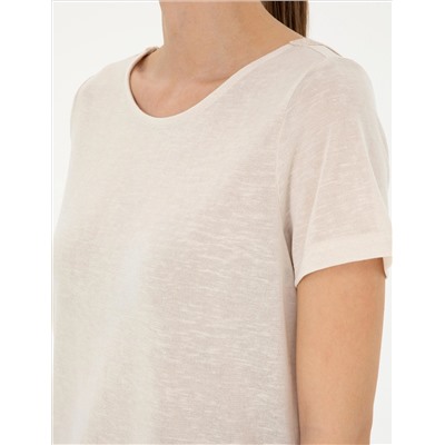 Krem Comfort Fit Tişört