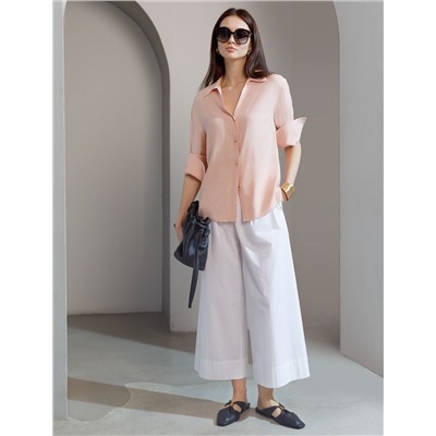 Блузка с широкими манжетами из вискозы с лиоцеллом