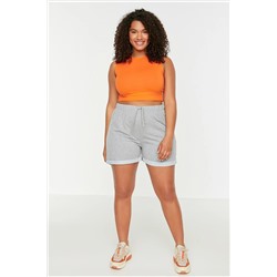 Trendyol Curve Gri Basic Örme Cep Detaylı Şort TBBSS22SR0143