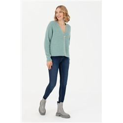 Kadın Mint Triko Hırka