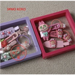 Лабубумания перешла и на аксессуары😁  Набор заколок для девочек с ЛАБУБ*У