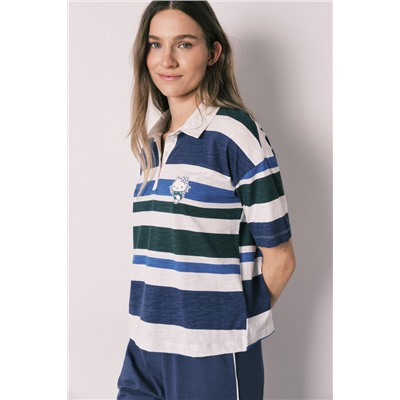 Pijama Hello Kitty manga corta algodón polo rayas