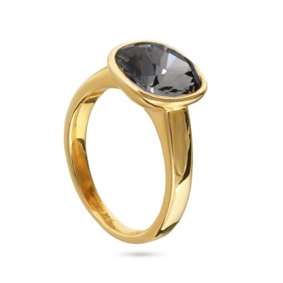 Кольцо Триумф (кристаллы SW серые 10мм; покрытие золото), Есть комплект