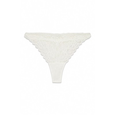 Tanga encaje cintura "V" blanco