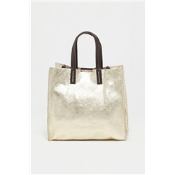 Bolso y neceser de piel Coti Dorado