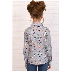 Блузка 11401 Бульдог на сером НАТАЛИ #874840