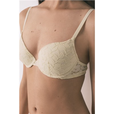 Sujetador clásico BEAUTIFUL relleno encaje beige