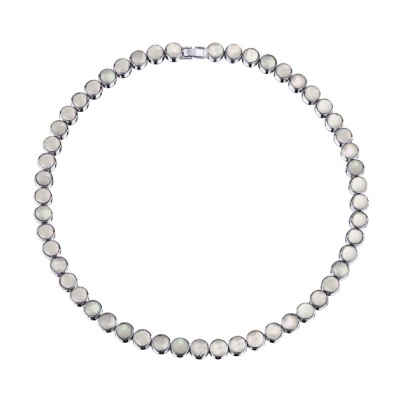 Колье Амфитрита (перламутр 6мм; покрытие родий) 40-45см, Есть комплект