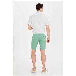 Erkek Koyu Yeşil Dokuma Şort