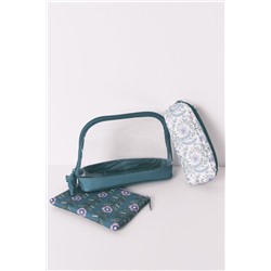 Pack 3 neceseres estampados verdes