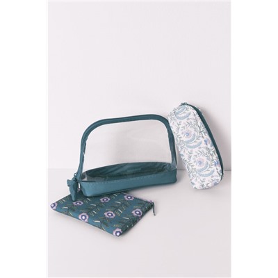 Pack 3 neceseres estampados verdes
