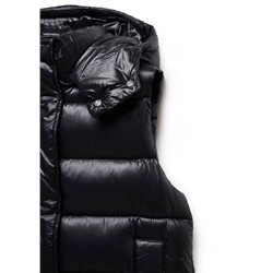MANG*O прямой стеганый жилет без рукавов с высокими лацканами и капюшоном