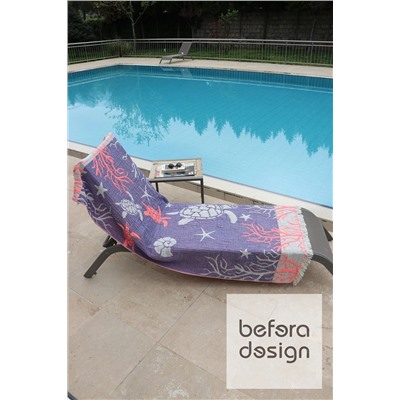 Befera Design Müslin Peştamal 4 Kat %100 Pamuklu Mercan Desenli 85x170 Cm Peştemal Banyo Plaj