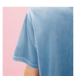 Бархатная футболка с вышивкой Juic*y Coutur*e. Аутлет-магазин