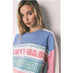 Sudadera felpa algodón color block