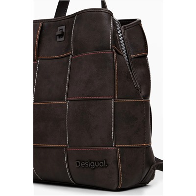 Mochila trenzada efecto piel mini