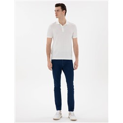 Beyaz Slim Fit Polo Yaka Tişört