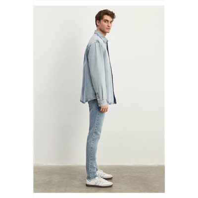 Mavi Dillon 90lar Gölgeli Açık Mavi Jean Gömlek Regular Fit / Normal Kesim 0210910-86630