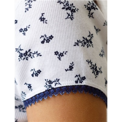 Платье мини с U вырезом и принтом из эластичного трикотажа кашкорсе