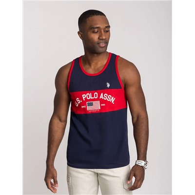 COLOR BLOCK FLAG MUSCLE TANK