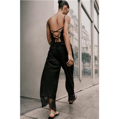 OPEN BACK EMBROIDERED TOP