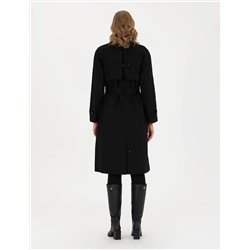 Siyah Slim Fit Trençkot