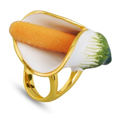 Кольцо Калла (эмаль микс; покрытие золото), Есть комплект