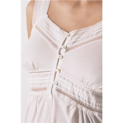 Camisón corto "maternity" algodón blanco