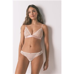 Tanga encaje cintura gris