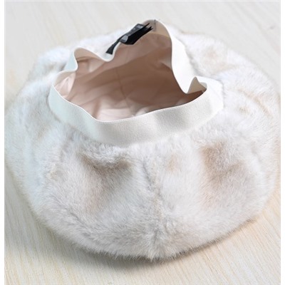 Зимний теплый берет из искусственного меха кролика ZAR*A