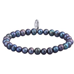 Браслет (жемчуг бензиновый 7-8мм; покрытие родий), Есть комплект