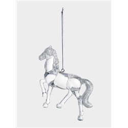 Игрушка елочная, 9 см, акрил, серебристая, Лошадь, Horse