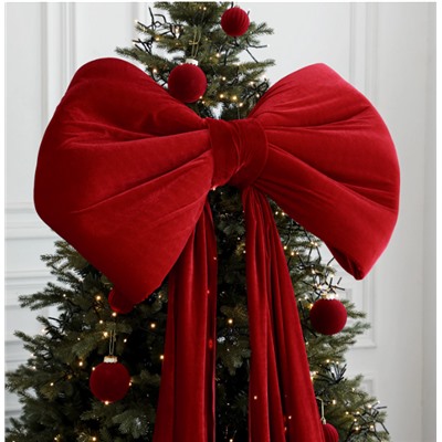 Бархатный бант на елку
