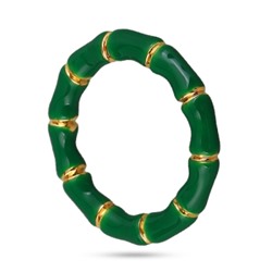 Кольцо Бамбук (эмаль зеленая; покрытие золото), Есть комплект