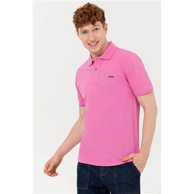 Erkek Pembe Basic Polo Yaka Tişört