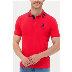 Erkek Kırmızı Basic Polo Yaka Tişört