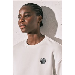 Camiseta felpa blanca estampado "Club del Mar"