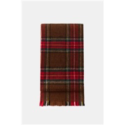 CHECK SCARF WITH FRAYED EDGES