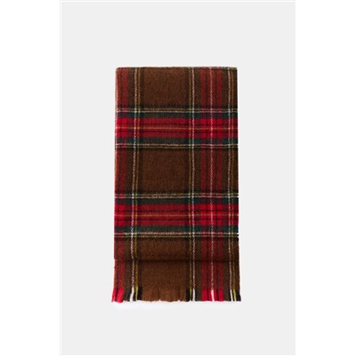 CHECK SCARF WITH FRAYED EDGES