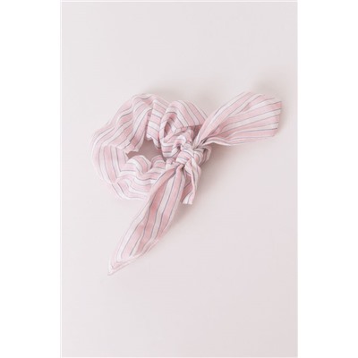 Scrunchie rayas rosa lazo