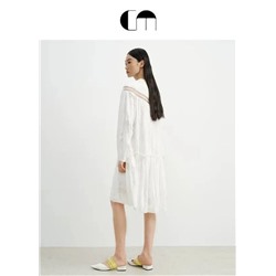 Элегантное темпераментное жаккардовое вышитое ажурное свободное повседневное платье